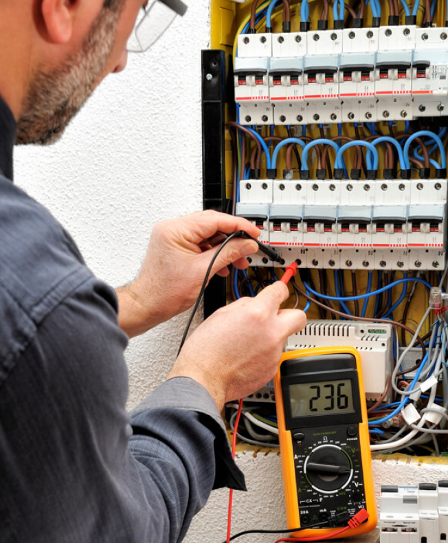 welcome right image of man working on electrical board
